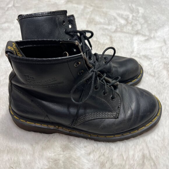 Dr. Martens Mens Black Leather Boots women Size 5 Lace-Up Made In England - Picture 4 of 6